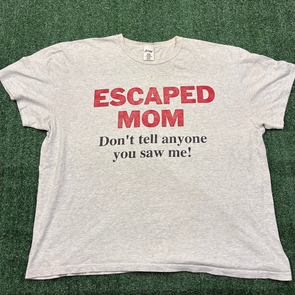 Vintage 90s Briazzi Escaped Mom T-shirt Heather Grey 24W/44